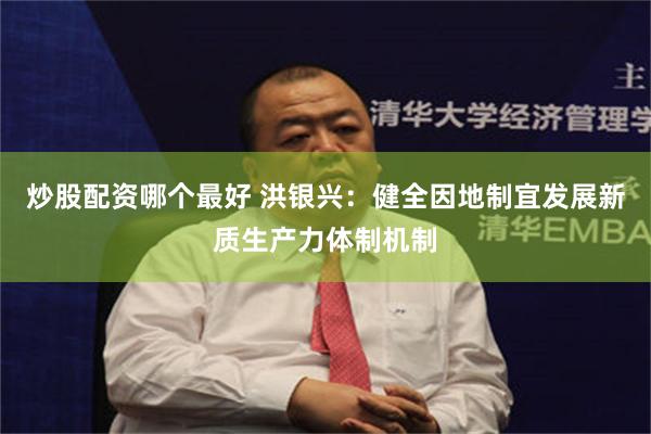 炒股配资哪个最好 洪银兴:健全因地制宜发展新质生产力体制机制