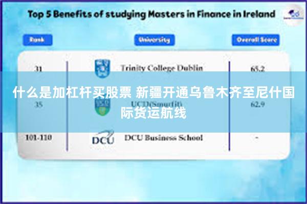 什么是加杠杆买股票 新疆开通乌鲁木齐至尼什国际货运航线