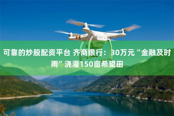 可靠的炒股配资平台 齐商银行：30万元“金融及时雨”浇灌150亩希望田