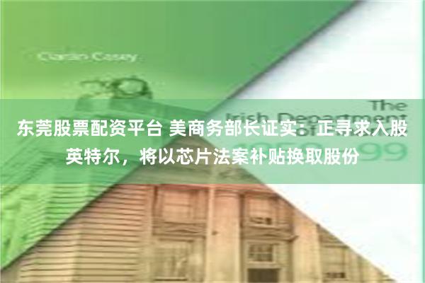 东莞股票配资平台 美商务部长证实：正寻求入股英特尔，将以芯片法案补贴换取股份