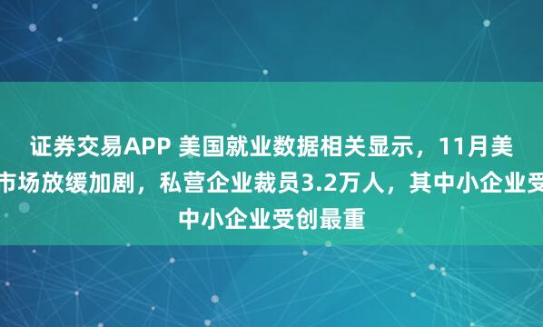 证券交易APP 美国就业数据相关显示,11月美国就业市场放缓加剧,私营企业裁员3.2万人,其中小企业受创最重