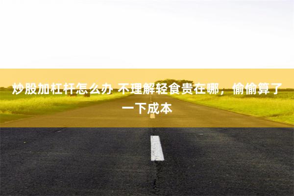 炒股加杠杆怎么办 不理解轻食贵在哪，偷偷算了一下成本