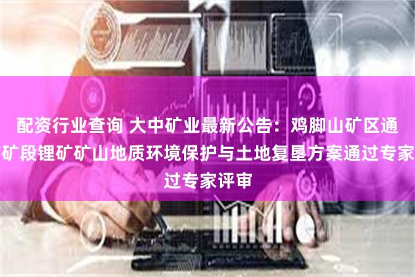 配资行业查询 大中矿业最新公告：鸡脚山矿区通天庙矿段锂矿矿山地质环境保护与土地复垦方案通过专家评审