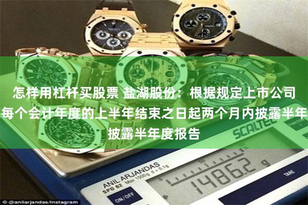 怎样用杠杆买股票 盐湖股份：根据规定上市公司应当在每个会计年度的上半年结束之日起两个月内披露半年度报告