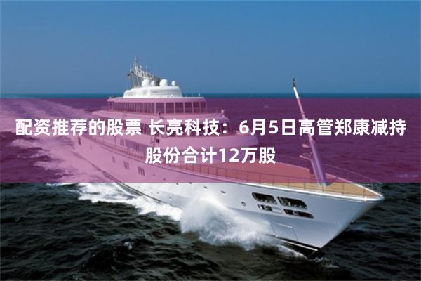 配资推荐的股票 长亮科技：6月5日高管郑康减持股份合计12万股