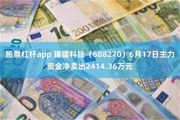 股票杠杆app 臻镭科技（688270）6月17日主力资金净卖出2414.36万元