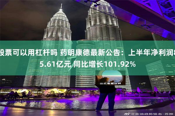 股票可以用杠杆吗 药明康德最新公告：上半年净利润85.61亿元 同比增长101.92%