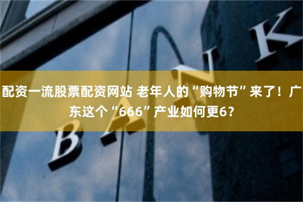 配资一流股票配资网站 老年人的“购物节”来了！广东这个“666”产业如何更6？