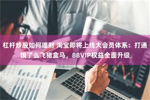杠杆炒股如何理财 淘宝即将上线大会员体系：打通饿了么飞猪盒马，88VIP权益全面升级
