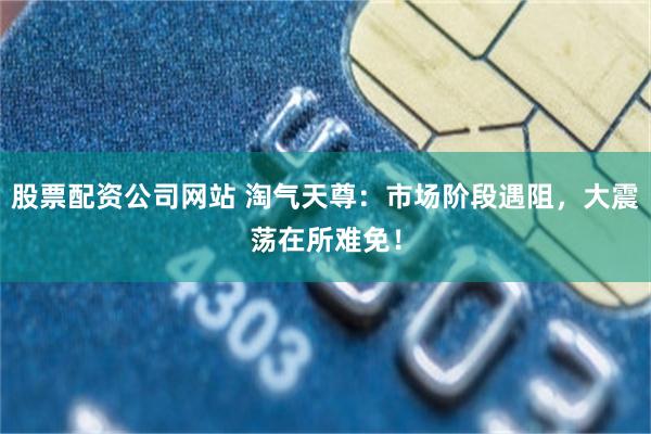 股票配资公司网站 淘气天尊：市场阶段遇阻，大震荡在所难免！