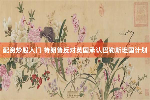 配资炒股入门 特朗普反对英国承认巴勒斯坦国计划