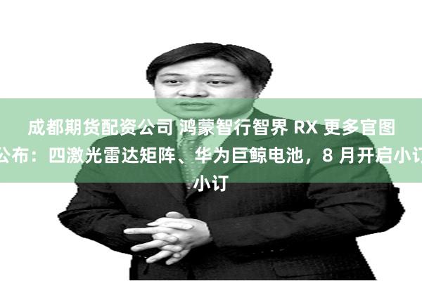成都期货配资公司 鸿蒙智行智界 RX 更多官图公布：四激光雷达矩阵、华为巨鲸电池，8 月开启小订