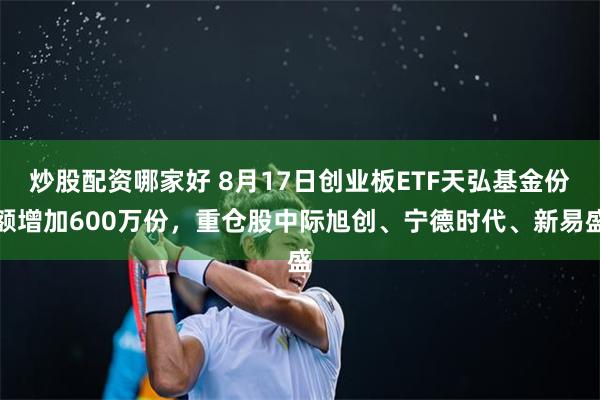 炒股配资哪家好 8月17日创业板ETF天弘基金份额增加600万份,重仓股中际旭创、宁德时代、新易盛
