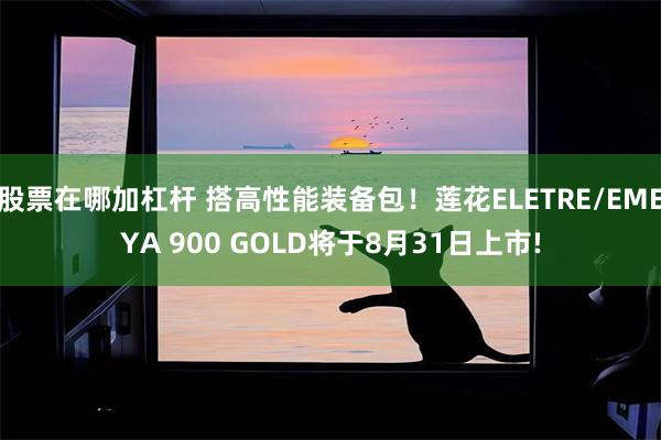 股票在哪加杠杆 搭高性能装备包！莲花ELETRE/EMEYA 900 GOLD将于8月31日上市!