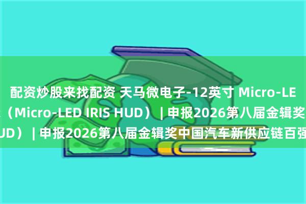 配资炒股来找配资 天马微电子-12英寸 Micro-LED 高亮反射式抬头显示（Micro-LED IRIS HUD） | 申报2026第八届金辑奖中国汽车新供应链百强